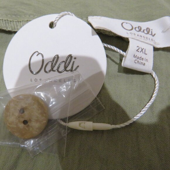 ODDI LOS ANGELES Everlee Apron Pinafore Tiered Maxi Dress in Sage Green 2XL NWT - Picture 14 of 14